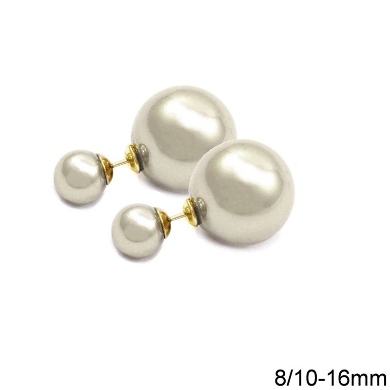 Stainless Steel Earrings Pearls 8/10-16mm