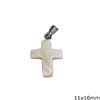 Mop-shell Cross Pendant 11x16mm