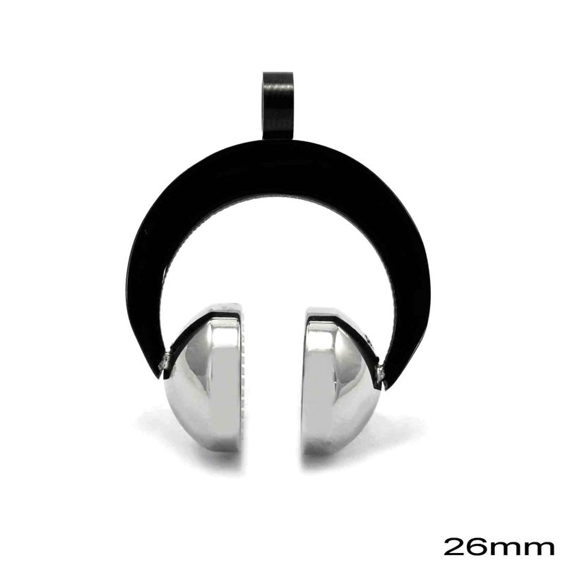 Μενταγιόν Ατσάλινο  Ακουστικά 26mm