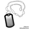 Military Tag Aluminium 32x52mm with Stainless Steel Chain 70cm, Nickel Color NF
