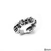 Silver 925  Ring with Skulls 8mm
