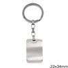 Stainless Steel Finished Keychain Tag 22x34mm