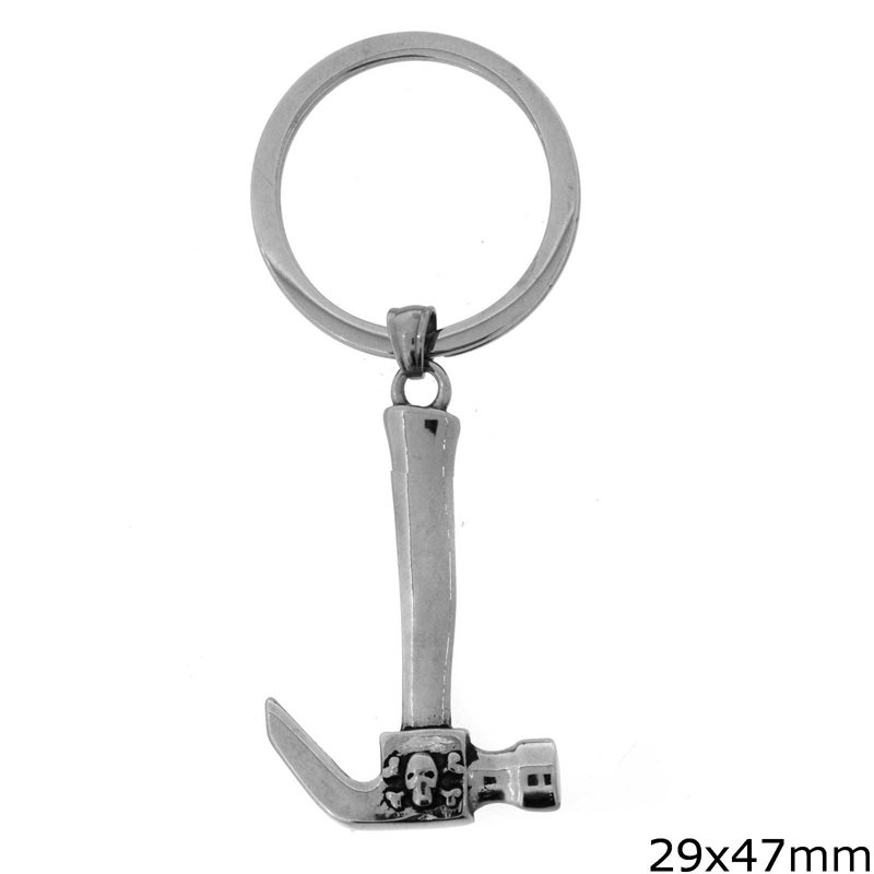 Stainless Steel Keychain with Hammer 29x47mm