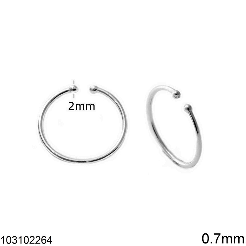 Silver 925 Hoop Earrings 1.2x10-12mm