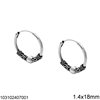 Silver 925 Earring Hoops with Design 1,4x18mm