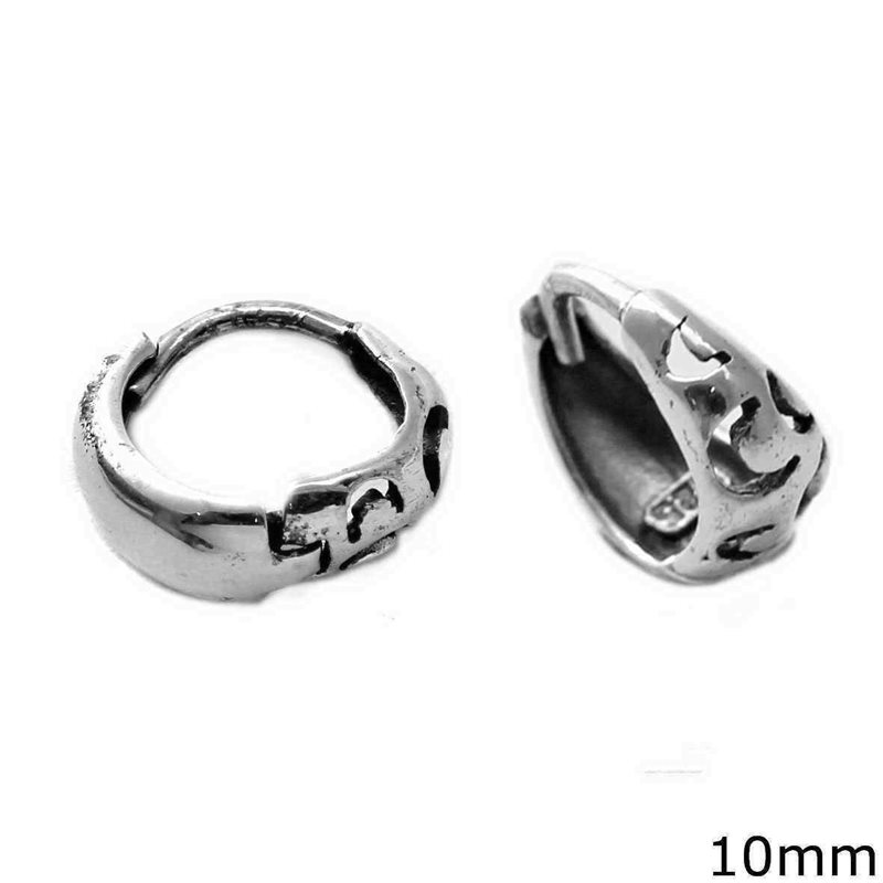Silver 925 Hoop Earrings  Oxyde 10mm