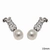 Silver 925 Earrings with Pearl 10mm