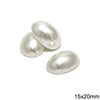 Plastic Oval Pearl Stone B 15x20mm WHITE