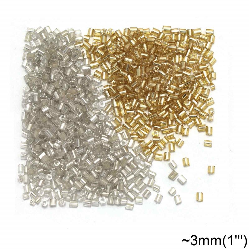 Glass Round Bugle Bead 3mm