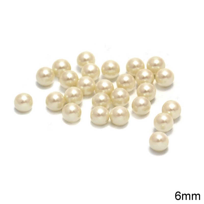 Plastic Pearl A without hole 6mm
, Light Beige