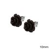 Silver 925  Earrings Roses 10mm