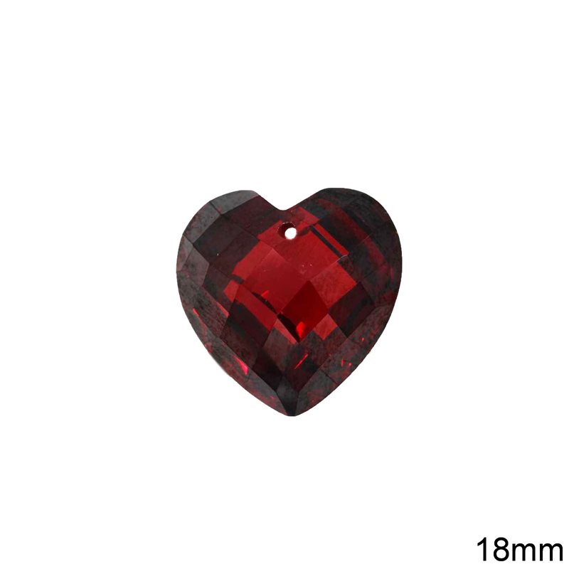 Zircon Pendant Heart 18mm