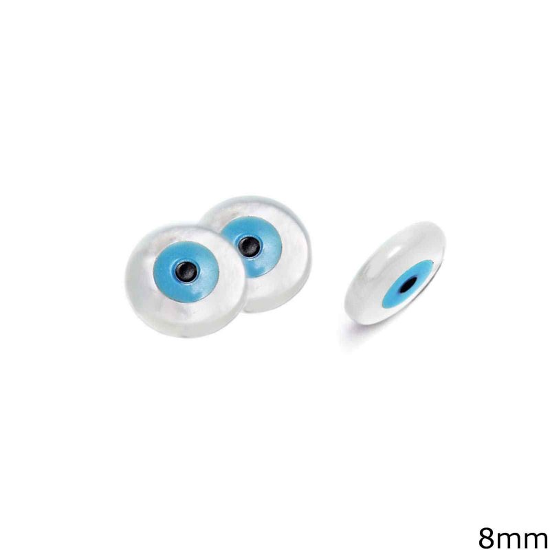 MOP-Shell Evil Eye Stone 8mm, Not Drilled