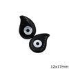 Onyx Pearshped Stone with Evil Eye 12x17mm, Not Drilled