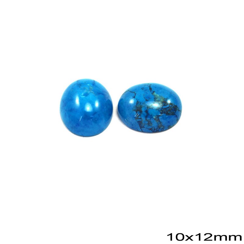 Semi Precious Turquoise Cabochon Round Stone 10X12mm