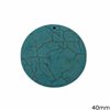 Turquoise Crackle Round Pendant 40mm