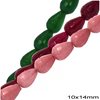 Faceted Pearshape Jade Beads 10x14mm