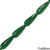 Jade Pearshape Faceted Bead 11x28mm