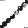 Agate Faceted Beads 10mm, Black White