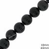 Agate Round Beads Black with Stripes 10mm and hole 2mm