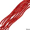 Faceted Coral Beads 3mm