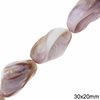 Synthetic Quartz Beads 30x20mm