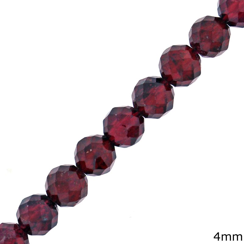 Garnet Faceted Beads 4mm