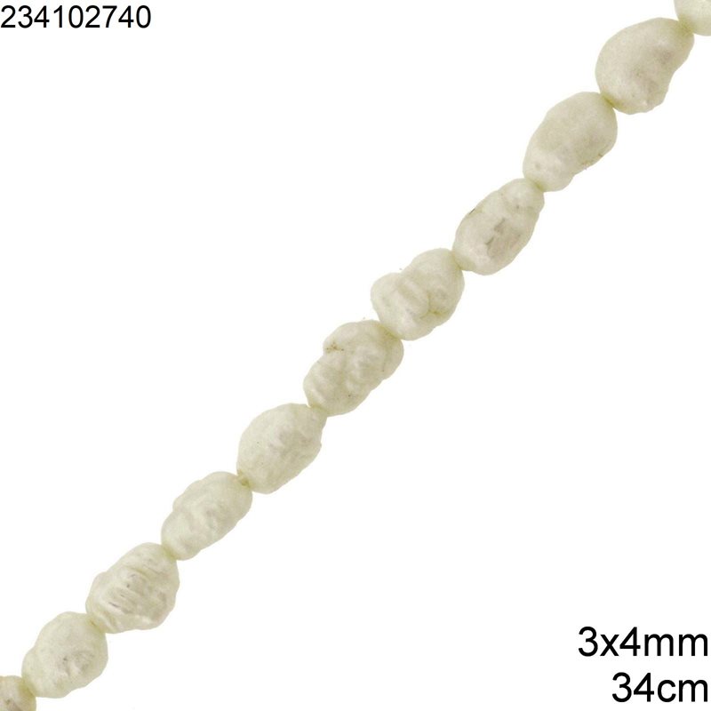 Rice Freshwater Pearl Beads 3x4mm, 34cm