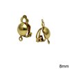 Brass Clip-on Earring with Closed Ring 8mm