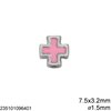 Χάνδρα Χυτή Σταυρός 7-7.5mm με Σμάλτο και Τρύπα 1.5mm