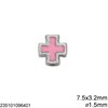 Χάνδρα Χυτή Σταυρός 7-7.5mm με Σμάλτο και Τρύπα 1.5mm