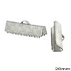 Brass Textured Rectangular Crimp End for Ribbon with Spikes 20mm