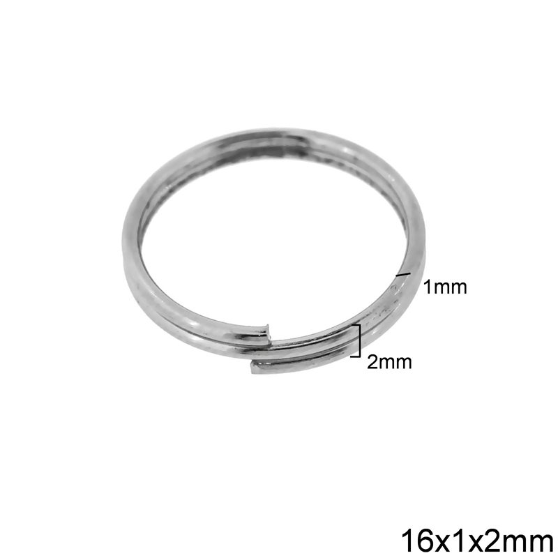Iron Double Ring Rounded Wire 16x1x2mm