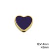 Casting Bead Heart with Enamel 12x14mm