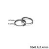 Iron Double Ring Rounded Wire 10x0.7x1.4mm, Nickel color