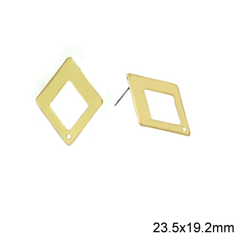Casting Earring Stud Rhombus 23.5x19.2mm