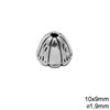 Casting Bead Cap 10x9mm with Hole 1.9mm, Antique silver plated