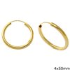 Silver 925 Earring Hoops 4x25 to 50mm