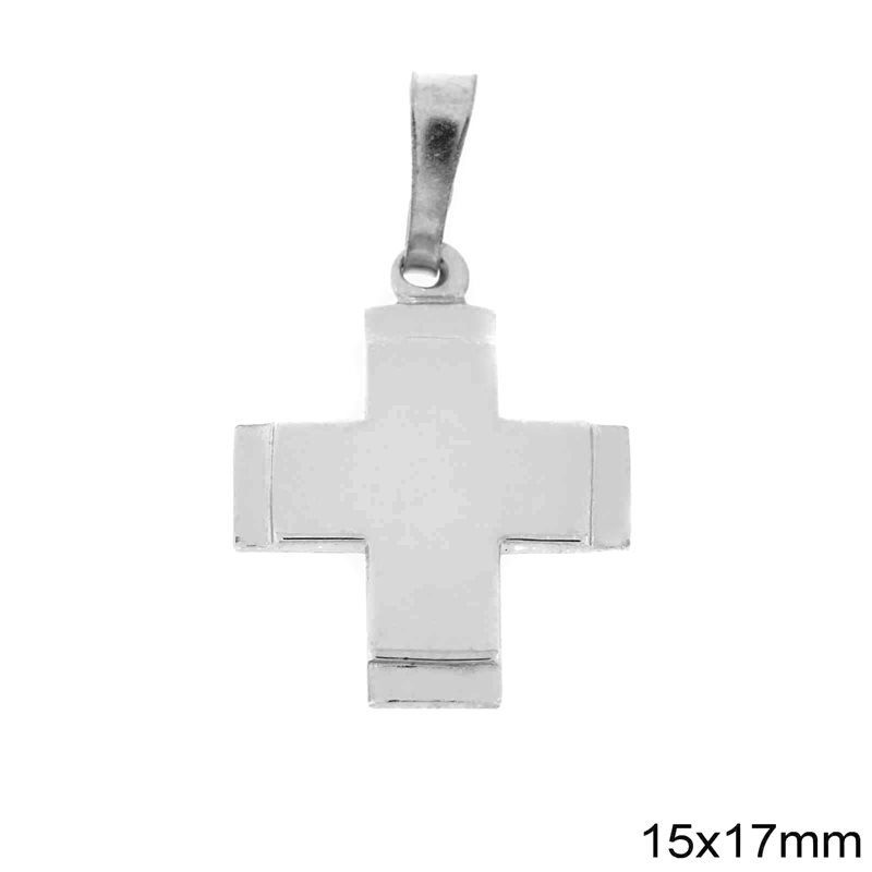 Silver 925 Pendant - Cross 15x17mm