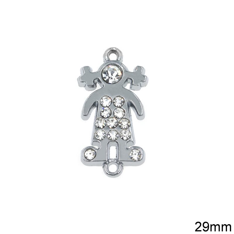 Casting Spacer Girl with Strass 29mm
