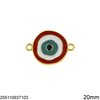 Casting Round Spacer Evil Eye with Enamel 20mm