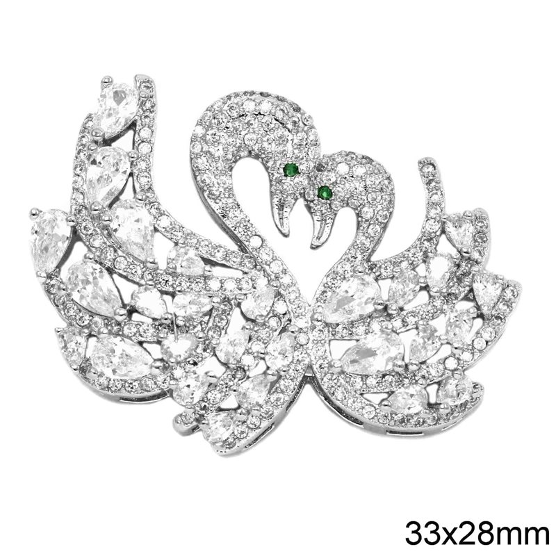 Metallic Spacer  Swans 33x28mm