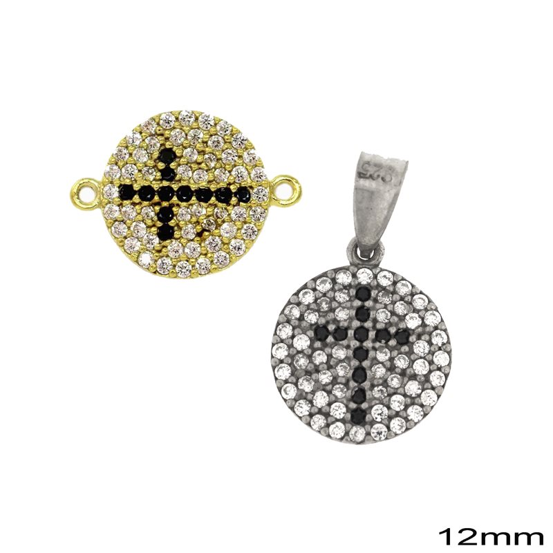 Silver925 Pendant & Spacer Cross 12mm