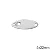Silver 925 Spacer Oval Tag 9x22mm