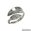 Silver  925 Ring Branches of Olive Tree 14x22mm