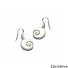 Silver 925 Hook Earrings with Oval Shiva's Eye 12-17mm