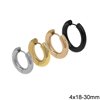 Stainless Steel Hoop Earrings 4x18-30mm