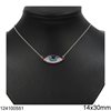 Silver 925 Necklace  Evil Eye 14x30mm