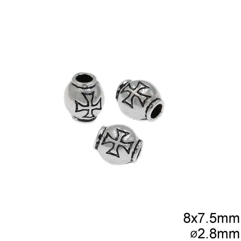 Casting Bead Cross 8x7.5mm with Hole 2.8mm