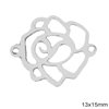 Silver 925 Spacer  Rose 13x15mm
